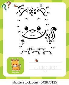 Vector Illustration of Education dot to dot game - Jaguar