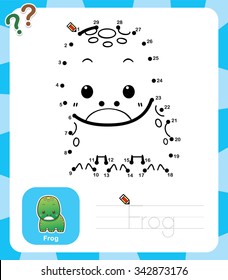 Vector Illustration of Education dot to dot game - Frog