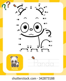 Vector Illustration of Education dot to dot game - Panda