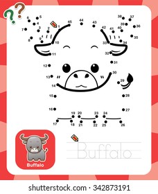 Vector Illustration of Education dot to dot game - Buffalo