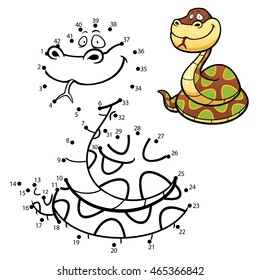 Vector Illustration of Education dot to dot game - Snake