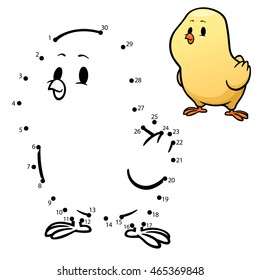 Vector Illustration of Education dot to dot game - Chick