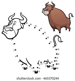 Vector Illustration of Education dot to dot game - Bull