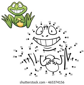 Vector Illustration of Education dot to dot game - Frog