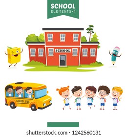 Vector Illustration Of Education Elements