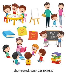 Vector Illustration Of Education Elements