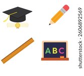 Vector illustration Education Essentials Icons Set