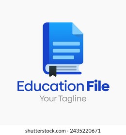 Vector Illustration for Education File Logo: A Design Template Merging Concepts of a Book and File Shape