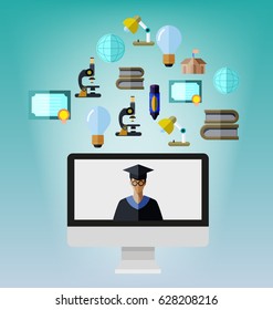 Vector Illustration of education flat icon