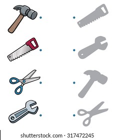Vector Illustration of Education game make the right choice and connect the dots