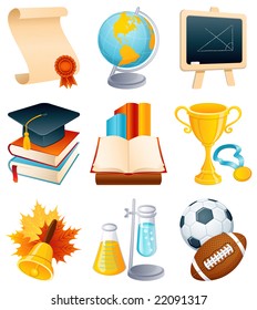 Vector illustration - Education and graduation icon set.