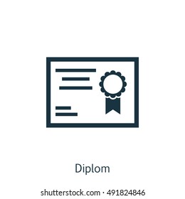 Vector Illustration Of Education Icon On Diploma In Trendy Flat Style. Education Isolated Icon For Web, Mobile And Infographics Design