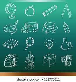 A vector illustration of education icon sets