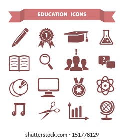 Vector illustration of Education icons set