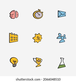 Ilustración vectorial de conjuntos de iconos educativos