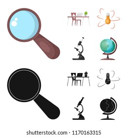 Vector illustration of education and learning icon. Collection of education and school stock symbol for web.