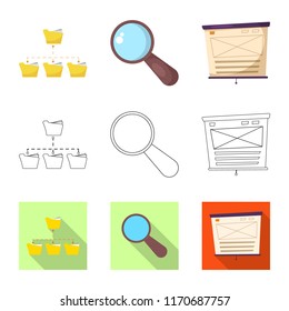 Vector illustration of education and learning icon. Set of education and school stock vector illustration.