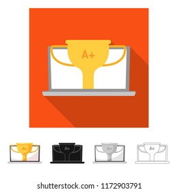 Vector illustration of education and learning icon. Set of education and school stock vector illustration.
