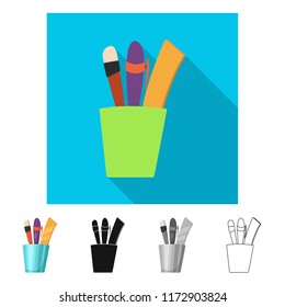 Vector illustration of education and learning icon. Collection of education and school stock symbol for web.