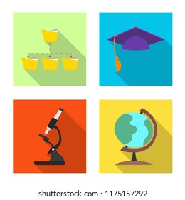 Vector illustration of education and learning icon. Set of education and school vector icon for stock.