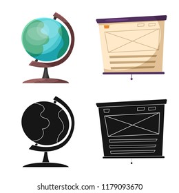 Vector illustration of education and learning icon. Collection of education and school vector icon for stock.
