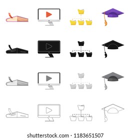 Vector illustration of education and learning icon. Set of education and school stock symbol for web.