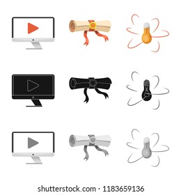 Vector illustration of education and learning icon. Set of education and school stock symbol for web.
