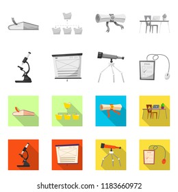 Vector illustration of education and learning icon. Collection of education and school vector icon for stock.
