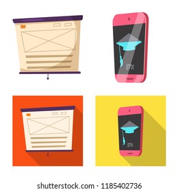Vector illustration of education and learning icon. Set of education and school stock vector illustration.