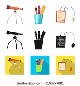 Vector illustration of education and learning icon. Set of education and school vector icon for stock.
