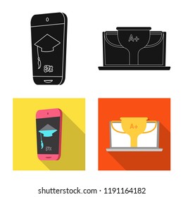 Vector illustration of education and learning icon. Set of education and school stock symbol for web.