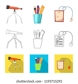 Vector illustration of education and learning icon. Set of education and school stock symbol for web.