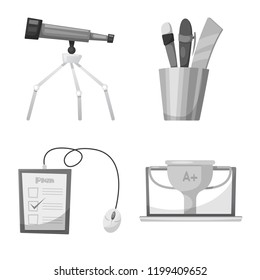 Vector illustration of education and learning icon. Set of education and school stock vector illustration.