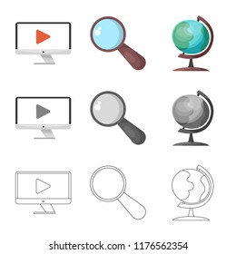 Vector illustration of education and learning logo. Set of education and school vector icon for stock.