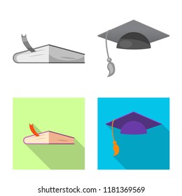 Vector illustration of education and learning logo. Set of education and school stock vector illustration.
