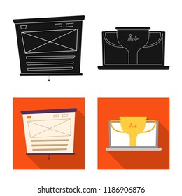 Vector illustration of education and learning logo. Set of education and school stock vector illustration.