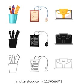 Vector illustration of education and learning logo. Set of education and school stock symbol for web.