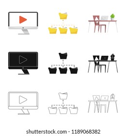 Vector illustration of education and learning logo. Set of education and school vector icon for stock.