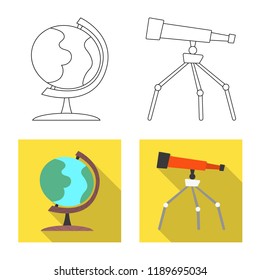 Vector illustration of education and learning logo. Collection of education and school stock symbol for web.