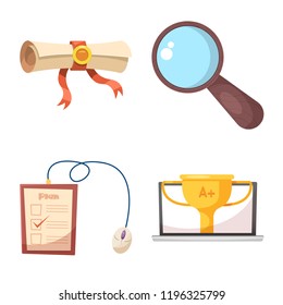 Vector illustration of education and learning logo. Set of education and school stock vector illustration.