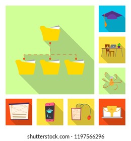 Vector illustration of education and learning logo. Collection of education and school stock vector illustration.