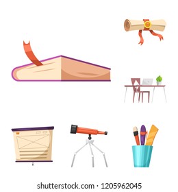 Vector illustration of education and learning logo. Collection of education and school stock vector illustration.