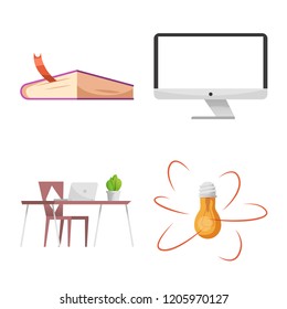 Vector illustration of education and learning logo. Collection of education and school stock vector illustration.