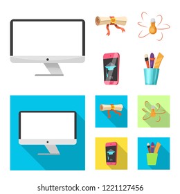 Vector illustration of education and learning logo. Set of education and school vector icon for stock.