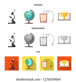 Vector illustration of education and learning sign. Set of education and school stock symbol for web.