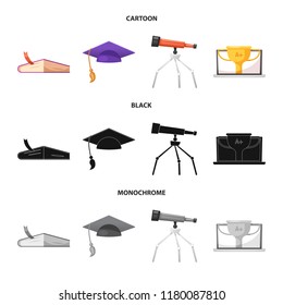 Vector illustration of education and learning sign. Set of education and school vector icon for stock.