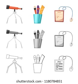 Vector illustration of education and learning sign. Set of education and school stock symbol for web.