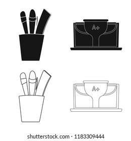 Vector illustration of education and learning sign. Collection of education and school vector icon for stock.