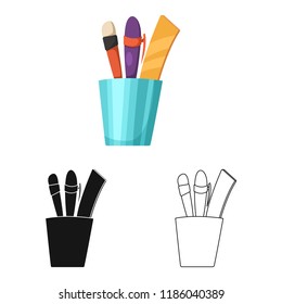 Vector illustration of education and learning sign. Collection of education and school vector icon for stock.