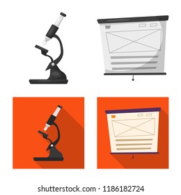 Vector illustration of education and learning sign. Set of education and school stock vector illustration.